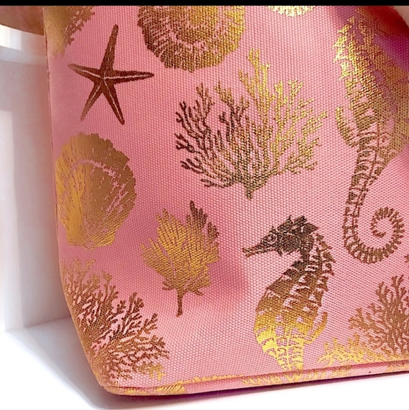 Light Pink and Gold foil tote. - Picture 2 of 9
